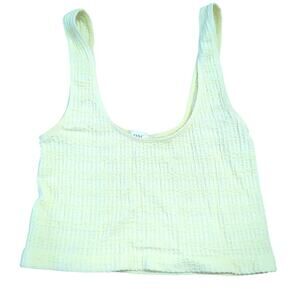 PACSUN Pacific Cares Crop Tank Top Size Small Yellow Sleeveless Spring Summer